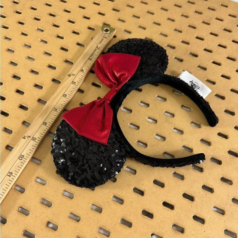 Disney Parks sequin Classic Bow Minnie Mouse sets of 2 Hair HeadBands‎